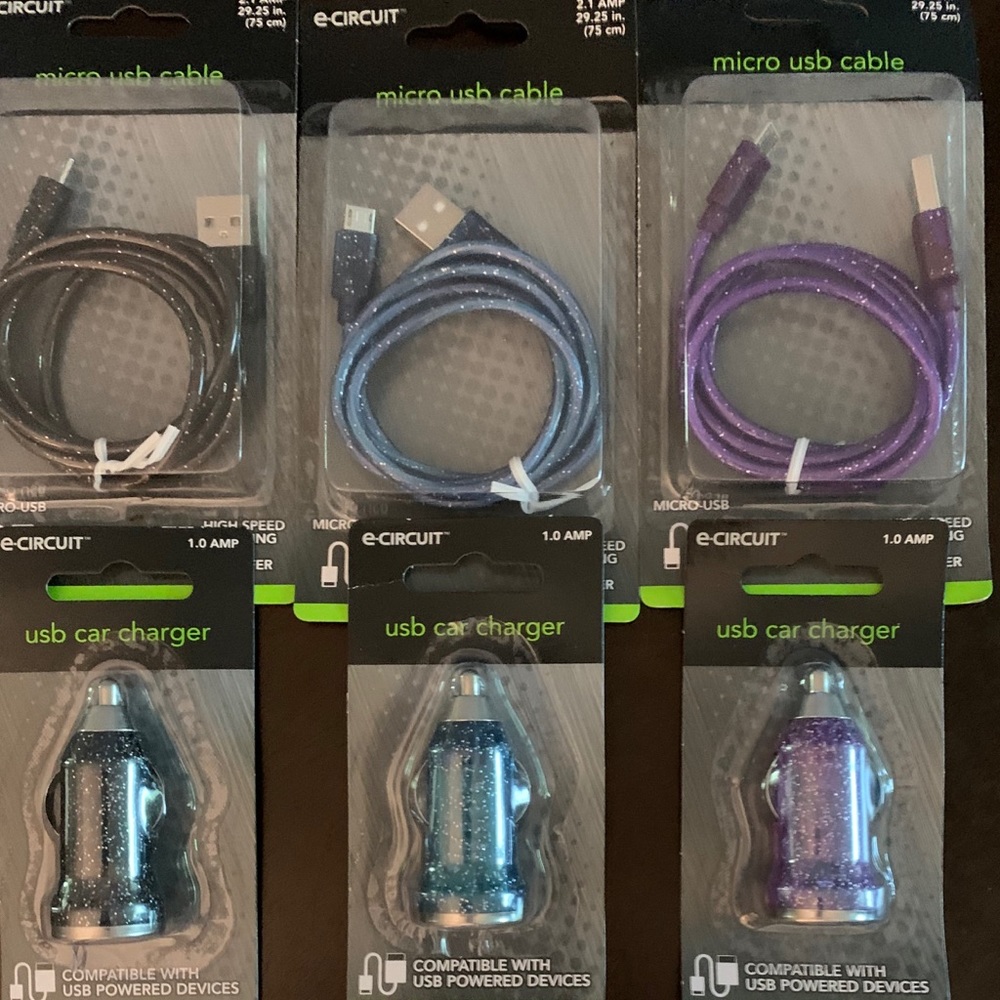 Lot of (3) USB Car chargers and micro USB cordS